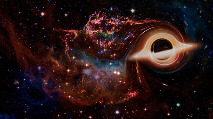 Black hole in deep space. Elements of this image furnished by NASA