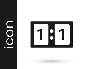 Grey Sport mechanical scoreboard and result display icon isolated on white background.  Vector Illustration