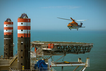 Offshore helicopter, windfarm germany