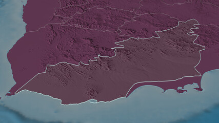Lahij, Yemen - outlined. Administrative