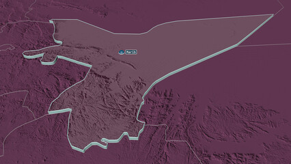 Ma'rib, Yemen - extruded with capital. Administrative