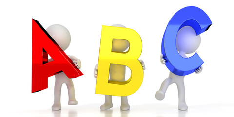 ABC - colorful letters - 3D illustration