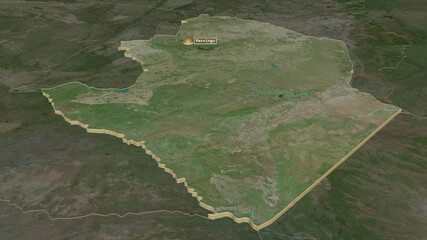 Masvingo, Zimbabwe - extruded with capital. Satellite