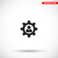 Man and cog  vector icon , lorem ipsum Flat design