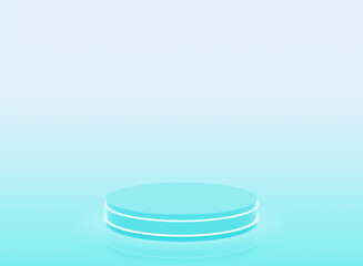 3d dusty pink blue neon light cylinder podium minimal studio gradient color background. Abstract 3d geometric shape object illustration render. Display for valentine day and technology product.