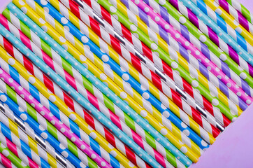 Colorful drink straws for background