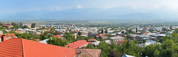Panorama of Telavi town, Kakheti Region, Georgia, Caucasus.