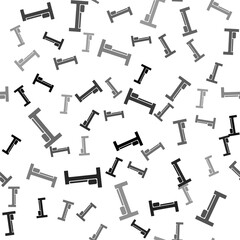 Black Bed icon isolated seamless pattern on white background.  Vector Illustration