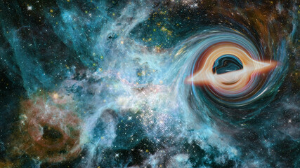 Supermassive black hole. Elements of this image furnished by NASA