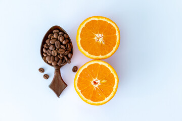 coffee bean and orange