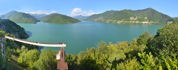 Zhinvali reservoir. Georgia, Caucasus.