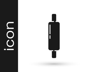Grey Rolling pin icon isolated on white background.  Vector Illustration