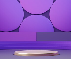 3d abstract render scene of minimal Podium for display products and advertising with clean background.