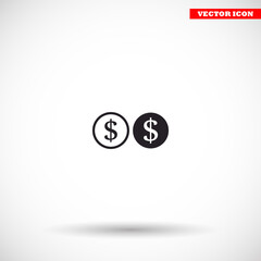 Dollar  vector icon , lorem ipsum Flat design