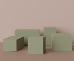 3d abstract render scene of minimal Podium for display products and advertising with clean background.