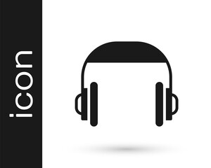 Obraz premium Grey Headphones icon isolated on white background. Support customer service, hotline, call center, faq, maintenance. Vector Illustration