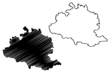 Ariege Department (France, French Republic, Occitanie or Occitania region) map vector illustration, scribble sketch Arieja map