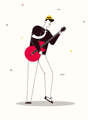 Vector character illustration of jazz band perform music