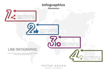  Business Infographic design template with number lines vector illustration. 