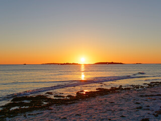 Sunset over the Celtic Sea in Landeda, Northern Brittany