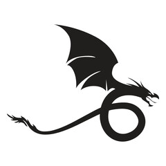 dragon on a black background
