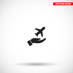 plane in the hand icon , lorem ipsum Flat design