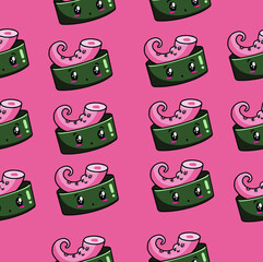 Cute Character Kawaii Asian Sushi Pattern
