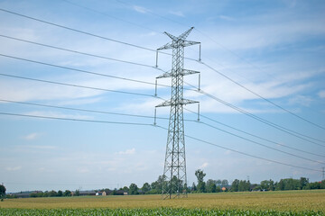 Energy and power. High voltage lines