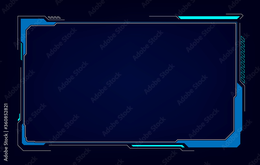 Aufkleber abstract tech sci fi hologram frame template design background