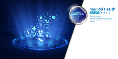 health care icon pattern medical innovation concept background design