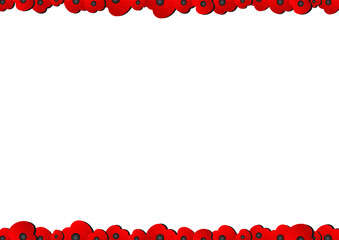 Remembrance Day poppy appeal poppies border vector