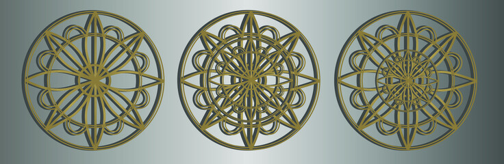 Islamic ornament vector.modern golden ornament on a transparent background. vector illustration. Mandala