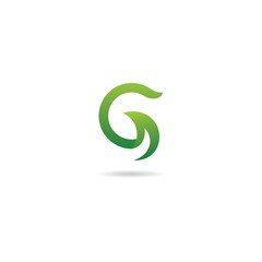 Fototapeta premium initial g logo with green design vector, icon, element, template