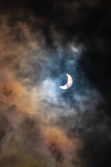 Obraz na płótnie Canvas Sun in The Sky Solar Eclipse Image Delhi Jun 2020