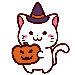 ハロウィンのかわいい白猫