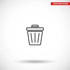 Trash vector icon , lorem ipsum Flat design