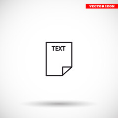 Text vector icon , lorem ipsum Flat design