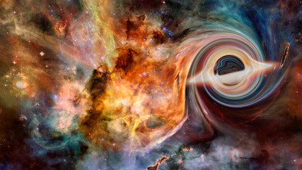 Black hole system. Elements of this image furnished by NASA