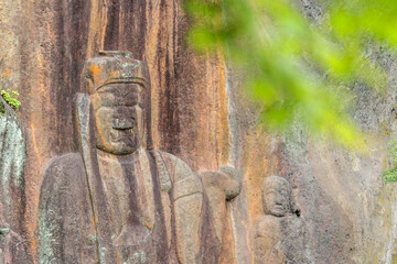 普光寺磨崖仏　大分県豊後大野市　Hukoji Temple Buddha figure carved on a rock face Ooita-ken Bungoo-no city