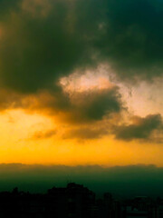 sunset over the city