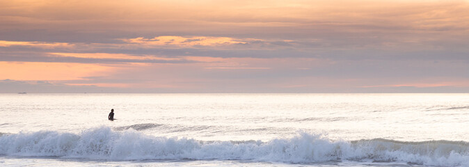 sunset surf session in the netherlands