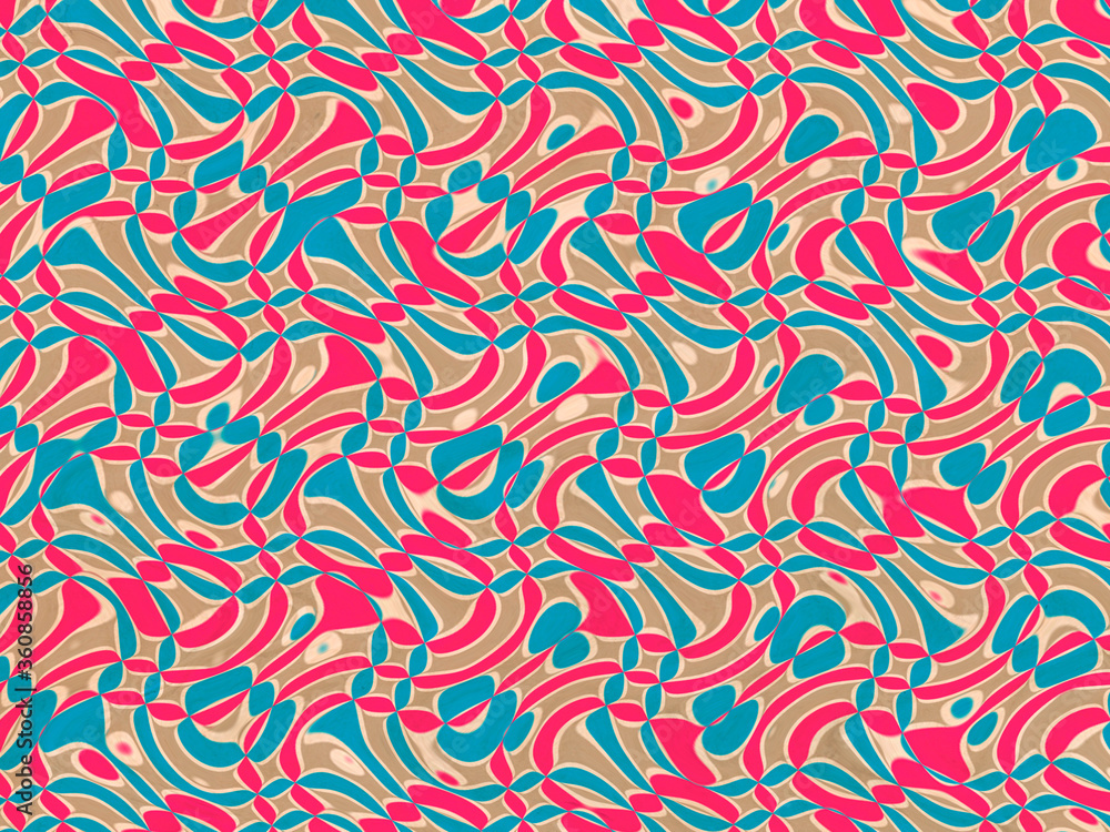 Wall mural set of pink abstract graphic elements. dynamic lines. gradient banners with flowing liquid forms. te