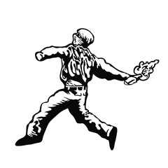 vector illustration of a protesting man with molotov