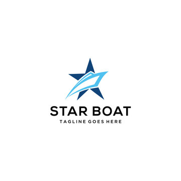 Illustration of an abstract star with a ship logo design