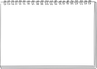 スケッチブックの背景フレームイラスト。