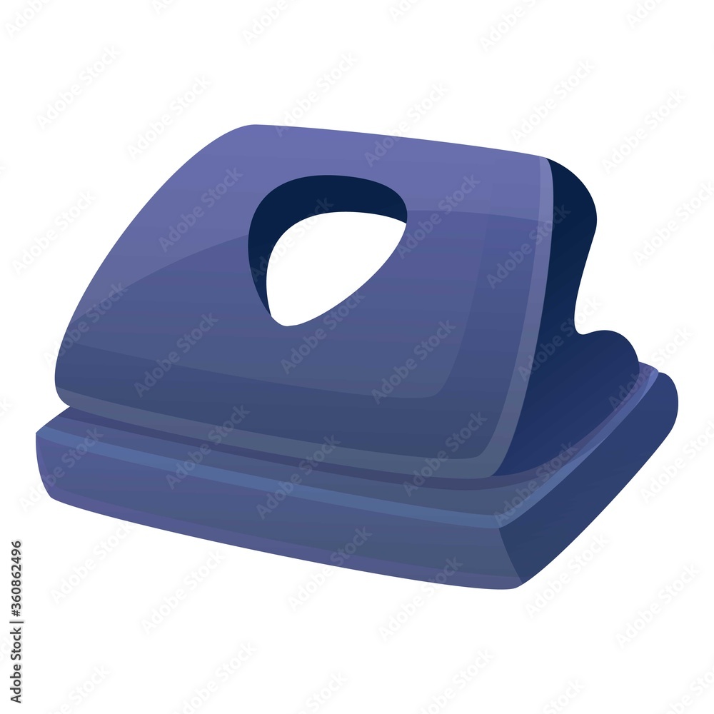 Poster machine hole puncher icon. cartoon of machine hole puncher vector icon for web design isolated on wh