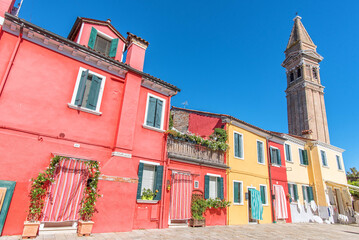 Colorful houses in Burano Island near Venice, Italy