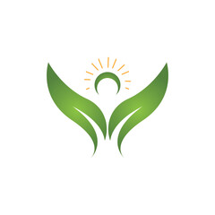 Logos of green Tree leaf ecology