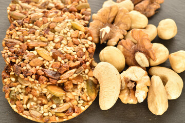 A few delicious walnut cookies, close-up.
