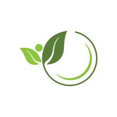 Logos of green Tree leaf ecology